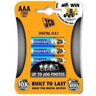 JCB OXI DIGITAL alkalická baterie LR03, blistr 4 ks