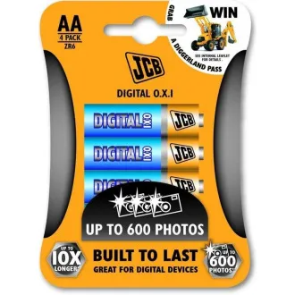 JCB OXI DIGITAL alkalická baterie LR06, blistr 4 ks