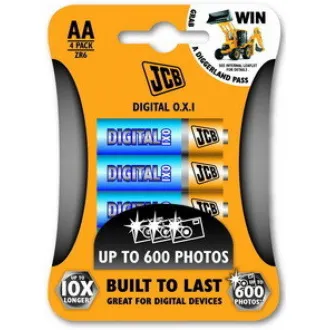 JCB OXI DIGITAL alkalická baterie LR06, blistr 4 ks