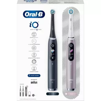 Oral-B iO Series 9 Duo Black Onyx & Rose Quartz set elektrických zubních kartáčků, magnetické, 7 režimů, AI