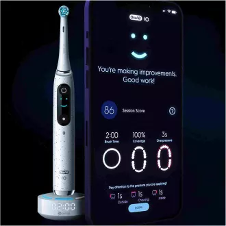 Oral-B iO10 elektrický zubní kartáček, 7 režimů, časovač, tlakový senzor, 3D mapování a smart funkce, bílý Oral-B iO10 elektrický zubní kartáček, 7 režimů, časovač, tlakový senzor, 3D mapování a smart funkce, bílý