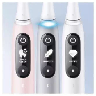 Oral-B iO Series 6 Grey Opal elektrický zubní kartáček, magnetický, 5 režimů, tlakový senzor, AI, pouzdro