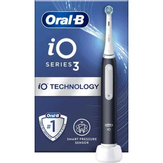 Oral-B iO Series 3 Matt Black elektrický zubní kartáček, magnetický, 3 režimy, tlakový senzor - Rozbalené