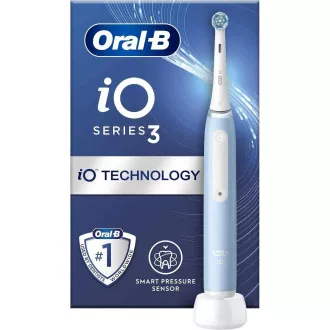 Oral-B iO3 Ice Blue elektrický zubní kartáček, magnetický, 3 režimy, časovač, tlakový senzor, modrý Oral-B iO3 Ice Blue elektrický zubní kartáček, magnetický, 3 režimy, časovač, tlakový senzor, modrý
