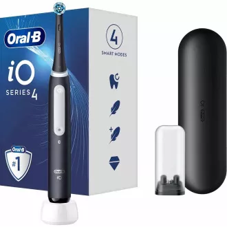 Oral-B iO4 Matt Black elektrický zubní kartáček, magnetický, časovač, tlakový senzor, mobilní aplikace, černý Oral-B iO4 Matt Black elektrický zubní kartáček, magnetický, časovač, tlakový senzor, mobilní aplikace, černý