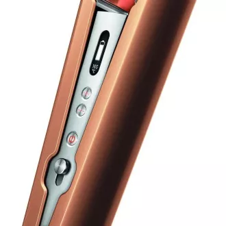 Dyson Corrale HS07 žehlička na vlasy, 200 W, 3 stupně teploty, inteligentní řízení teploty, OLED displej, měď/stříbrná