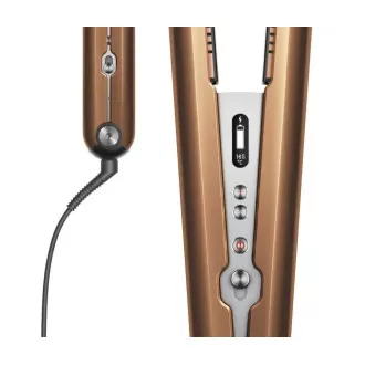 Dyson Corrale HS07 žehlička na vlasy, 200 W, 3 stupně teploty, inteligentní řízení teploty, OLED displej, měď/stříbrná