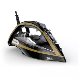 Tefal FV9865E0 Ultimate Pure napařovací žehlička, 3000 W, automatické vypnutí, kropení, rychlé nahřátí, černá / zlatá