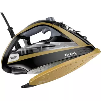Tefal FV9865E0 Ultimate Pure napařovací žehlička, 3000 W, automatické vypnutí, kropení, rychlé nahřátí, černá / zlatá