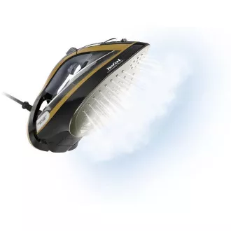 Tefal FV9865E0 Ultimate Pure napařovací žehlička, 3000 W, automatické vypnutí, kropení, rychlé nahřátí, černá / zlatá
