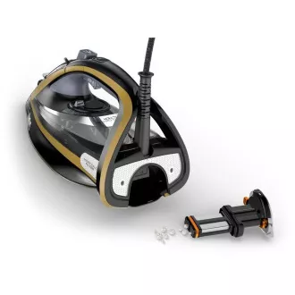 Tefal FV9865E0 Ultimate Pure napařovací žehlička, 3000 W, automatické vypnutí, kropení, rychlé nahřátí, černá / zlatá