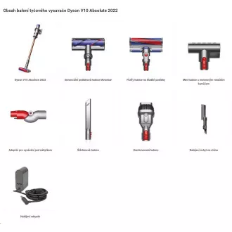 Dyson V10 Absolute (2022) tyčový vysavač, 1600 W, akumulátorový, HEPA filtr, regulace výkonu Dyson V10 Absolute (2022) tyčový vysavač, 1600 W, akumulátorový, HEPA filtr, regulace výkonu