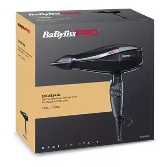 Babyliss PRO BAB6990IE Excess HQ fén na vlasy, 2600 W, 2 rychlosti, 3 teploty, s koncentrátorem, černý
