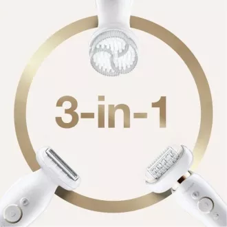 Braun Silk-épil 9 Flex SES 9030 3D epilátor, vodotěsný, technologie SensoSmart, ergonomická rukojeť, bílá / zlatá Braun Silk-épil 9 Flex SES 9030 3D epilátor, vodotěsný, technologie SensoSmart, ergonomická rukojeť, bílá / zlatá