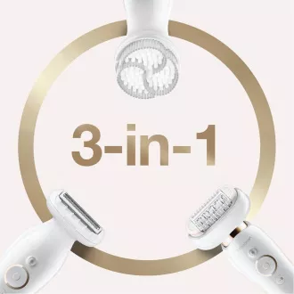 Braun Silk-épil 9 Flex SES 9030 3D epilátor, vodotěsný, technologie SensoSmart, ergonomická rukojeť, bílá / zlatá Braun Silk-épil 9 Flex SES 9030 3D epilátor, vodotěsný, technologie SensoSmart, ergonomická rukojeť, bílá / zlatá