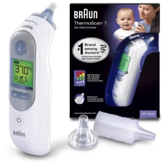 Braun IRT 6520 ThermoScan 7 bezdotykový teploměr, digitální, ušní, paměť na 9 měření