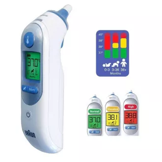 Braun IRT 6520 ThermoScan 7 bezdotykový teploměr, digitální, ušní, paměť na 9 měření