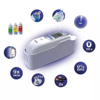 Braun IRT 6520 ThermoScan 7 bezdotykový teploměr, digitální, ušní, paměť na 9 měření