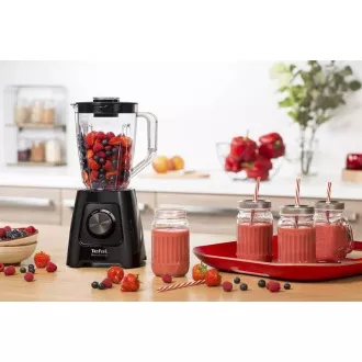 Tefal BL420838 Blendforce 2 stolní mixér, 600 W, 2 rychlosti, pulzní funkce, drcení ledu, Smart Lock, černý
