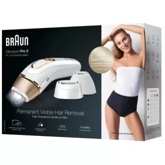 Braun Silk-expert Pro 5 PL5243 IPL epilátor, na tělo, snímač odstínu pokožky, UV filtr, 3 hlavice