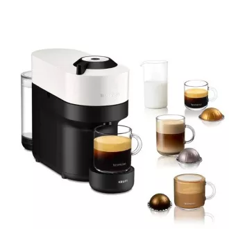 Krups Nespresso XN920110 Vertuo Pop kapslový kávovar, 1500 W, Wi-Fi. Bluetooth, 4 velikosti kávy, bílý - Rozbalené