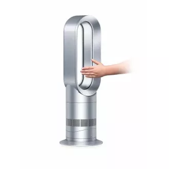 Dyson Hot+Cool AM09 ventilátor, podlahový, 2000 W, displej, bezvrtulový, dálkové ovládání, bílá a šedá