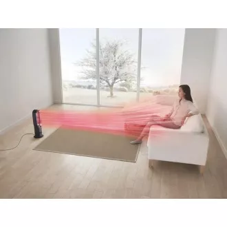 Dyson Hot+Cool AM09 ventilátor, podlahový, 2000 W, displej, bezvrtulový, dálkové ovládání, bílá a šedá