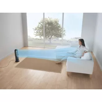 Dyson Hot+Cool AM09 ventilátor, podlahový, 2000 W, displej, bezvrtulový, dálkové ovládání, bílá a šedá