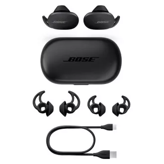Bose QuietComfort Earbuds bezdrátová sluchátka, True Wireless, IPX4, dotekové ovládání, technologie StayHear, černá