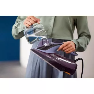 Philips Azur 8000 Series DST8021/30 napařovací žehlička, 3000 W, rychlé nahřátí, automatické vypnutí, fialová