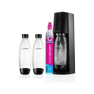 SodaStream Terra Black výrobník sody, mechanický, 2x 1l láhev SodaStream Fuse, bombička s CO2, černý - Použité SodaStream Terra Black výrobník sody, mechanický, 2x 1l láhev SodaStream Fuse, bombička s CO2, černý - Použité