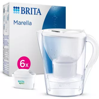 Brita Marella Cool white + 6 Maxtra Pro All-In-1 filtrační konvice, 2, 4 l, indikátor výměny filtru, 6x filtrační patrona Brita Marella Cool white + 6 Maxtra Pro All-In-1 filtrační konvice, 2, 4 l, indikátor výměny filtru, 6x filtrační patrona