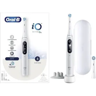 Oral-B iO Series 6s elektrický zubní kartáček, časovač, tlakový senzor, 5 programů, aplikace Oral-B, bílá