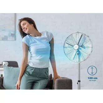 Orava SF-200 X stojanový kovový ventilátor, 3 stupně rychlosti, automatické otáčení, stříbrná