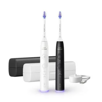 Philips Sonicare 6500 Gentle clean sada elektrických zubních kartáčků, 2 kusy, černá a bílá Philips Sonicare 6500 Gentle clean sada elektrických zubních kartáčků, 2 kusy, černá a bílá