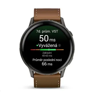 Garmin Venu 4 (45 mm) Slate / Černý silikonový řemínek a Hnědý kožený řemínek, EU