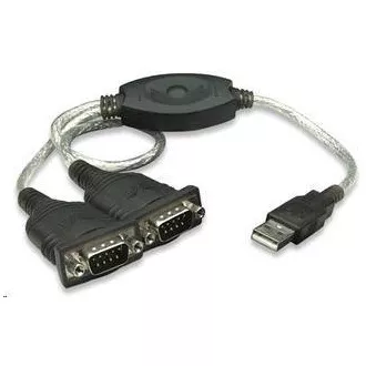 MANHATTAN převodník z USB na 2x sériový port (USB AM/DB9M(2), RS232)
