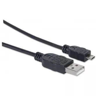 MANHATTAN Kabel propojovací USB 2.0 A Male / Micro-B Male, 1.8m, černý