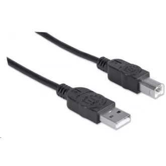 MANHATTAN Hi-Speed USB Device Cable, Type-A Male to Type-B Male, 0, 5m, Black