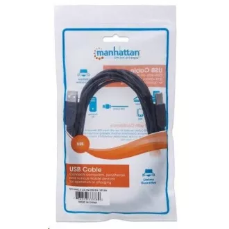 MANHATTAN Hi-Speed USB Device Cable, Type-A Male to Type-B Male, 0, 5m, Black