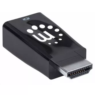 Manhattan adaptér HDMI na VGA, Micro Converter, HDMI Male na VGA Female, audio, černá Manhattan adaptér HDMI na VGA, Micro Converter, HDMI Male na VGA Female, audio, černá