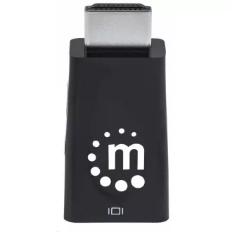 Manhattan adaptér HDMI na VGA, Micro Converter, HDMI Male na VGA Female, audio, černá Manhattan adaptér HDMI na VGA, Micro Converter, HDMI Male na VGA Female, audio, černá