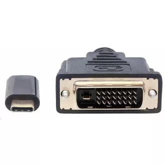 Manhattan kabel USB-C na DVI, 2m, černá