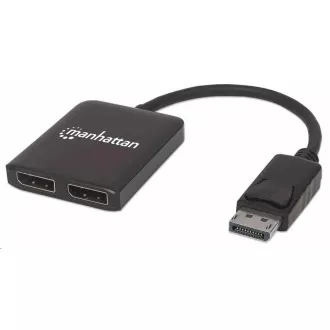 Manhattan rozbočovač, MST hub, DisplayPort na Dual DisplayPort (M/F), 4K@30Hz, černá Manhattan rozbočovač, MST hub, DisplayPort na Dual DisplayPort (M/F), 4K@30Hz, černá