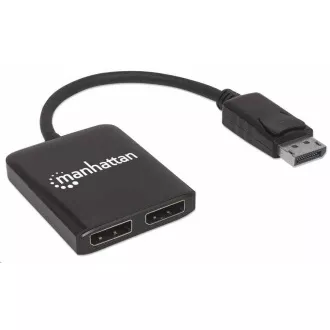 Manhattan rozbočovač, MST hub, DisplayPort na Dual DisplayPort (M/F), 4K@30Hz, černá Manhattan rozbočovač, MST hub, DisplayPort na Dual DisplayPort (M/F), 4K@30Hz, černá