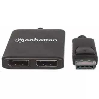 Manhattan rozbočovač, MST hub, DisplayPort na Dual DisplayPort (M/F), 4K@30Hz, černá Manhattan rozbočovač, MST hub, DisplayPort na Dual DisplayPort (M/F), 4K@30Hz, černá