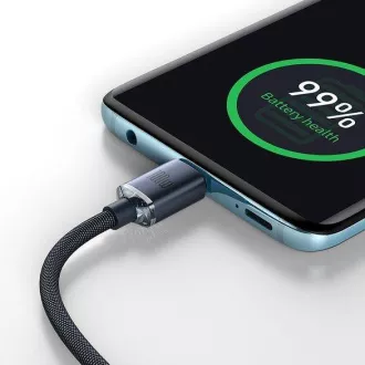 Baseus Crystal Shine Series nabíjecí / datový kabel USB-C / USB-C 100W 1, 2m, černá