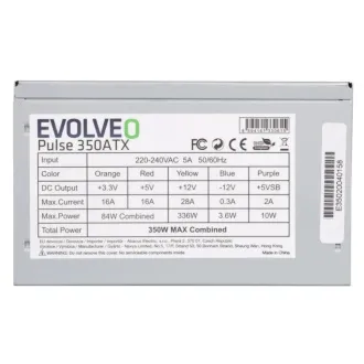 EVOLVEO Pulse 350ATX, zdroj 350W, ATX, tichý, bulk, záruka 3 roky, černý