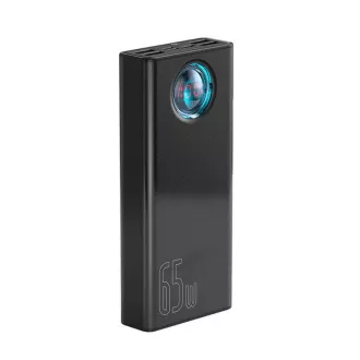 Baseus Amblight powerbanka s digitálním displejem QC 30000mAh Overseas Edition + kabel Type-C/Type-C 100W 1m, černá
