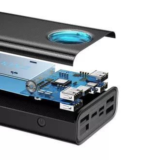 Baseus Amblight powerbanka s digitálním displejem QC 30000mAh Overseas Edition + kabel Type-C/Type-C 100W 1m, černá